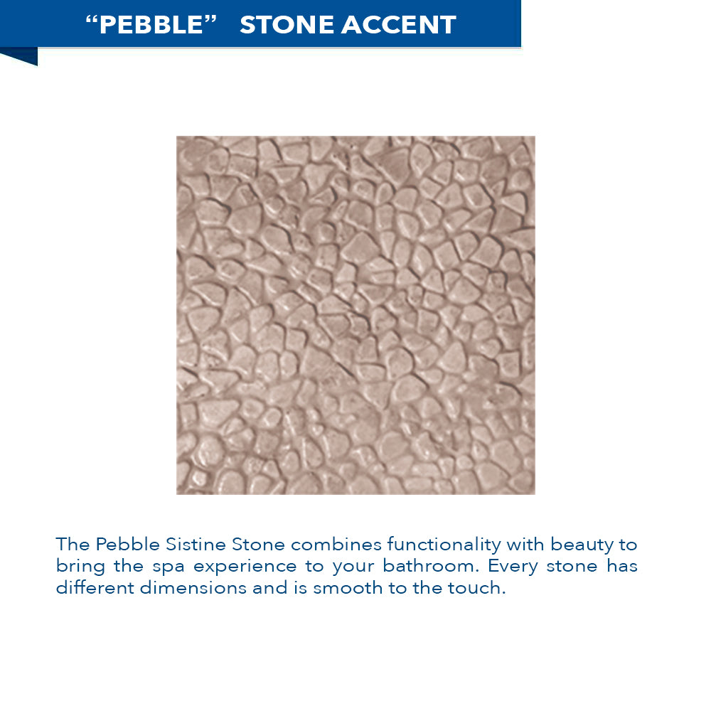 Freedom 60" Alcove Desert Sand Sistine Stone & Pebble Stone Accent Shower Remodel Kit