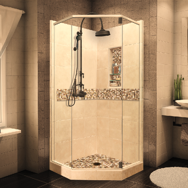 Custom Showers Your Way (Includes: Neo Corner Pan, Walls, Thresholds, and Optional Glass)
