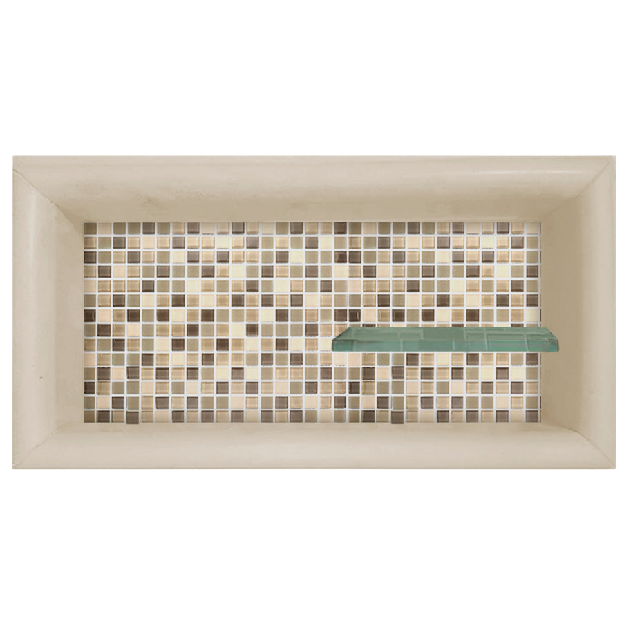Mosaic Tile Horizontal Shampoo Shelf  Shower Detail - American Bath Factory
