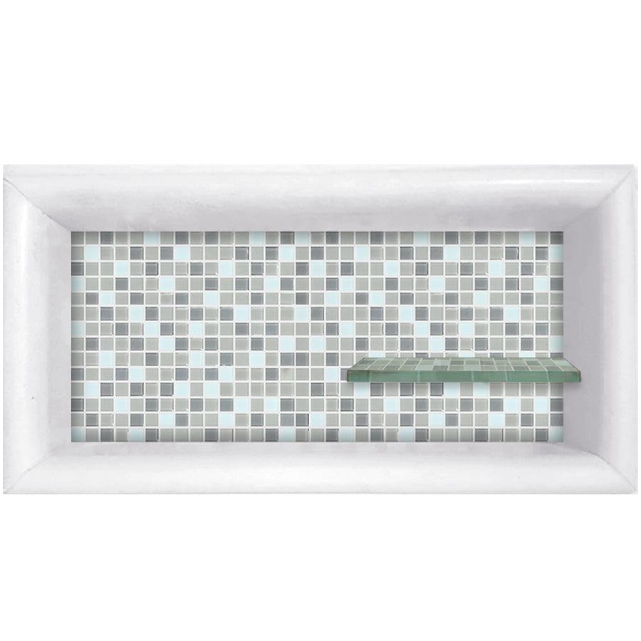 Mosaic Tile Horizontal Shampoo Shelf  Shower Detail - American Bath Factory