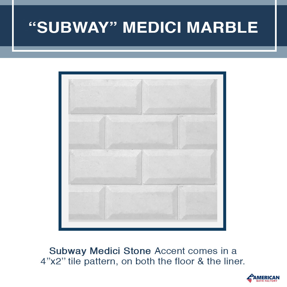 Carrara Marble Subway Neo Shower Enclosure Kit