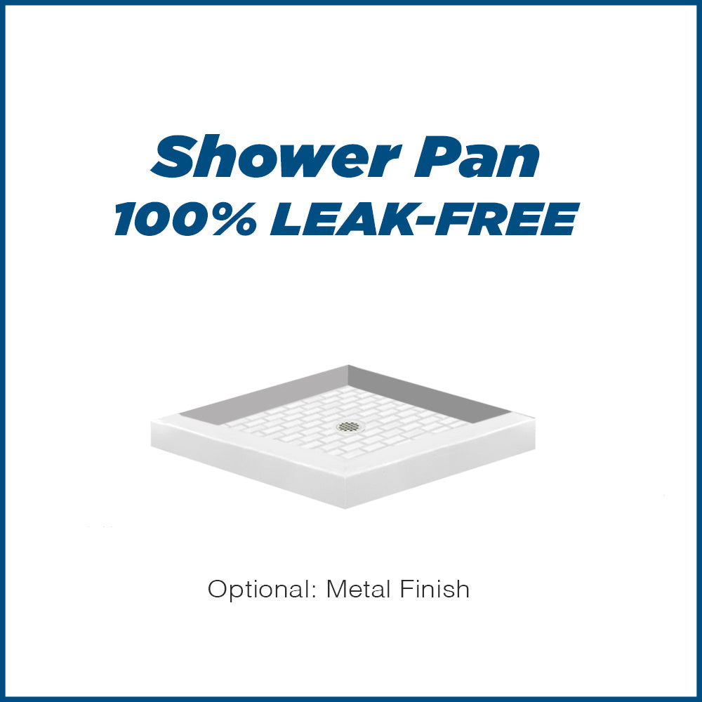 Corner Natural Buff Sistine Stone & Subway Stone Accent Shower Remodel Kit