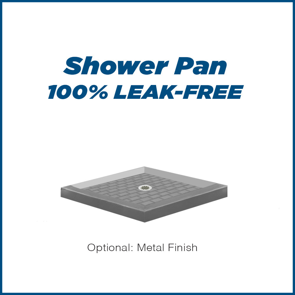 Corner Wet Cement Sistine Stone & Subway Stone Accent Shower Remodel Kit