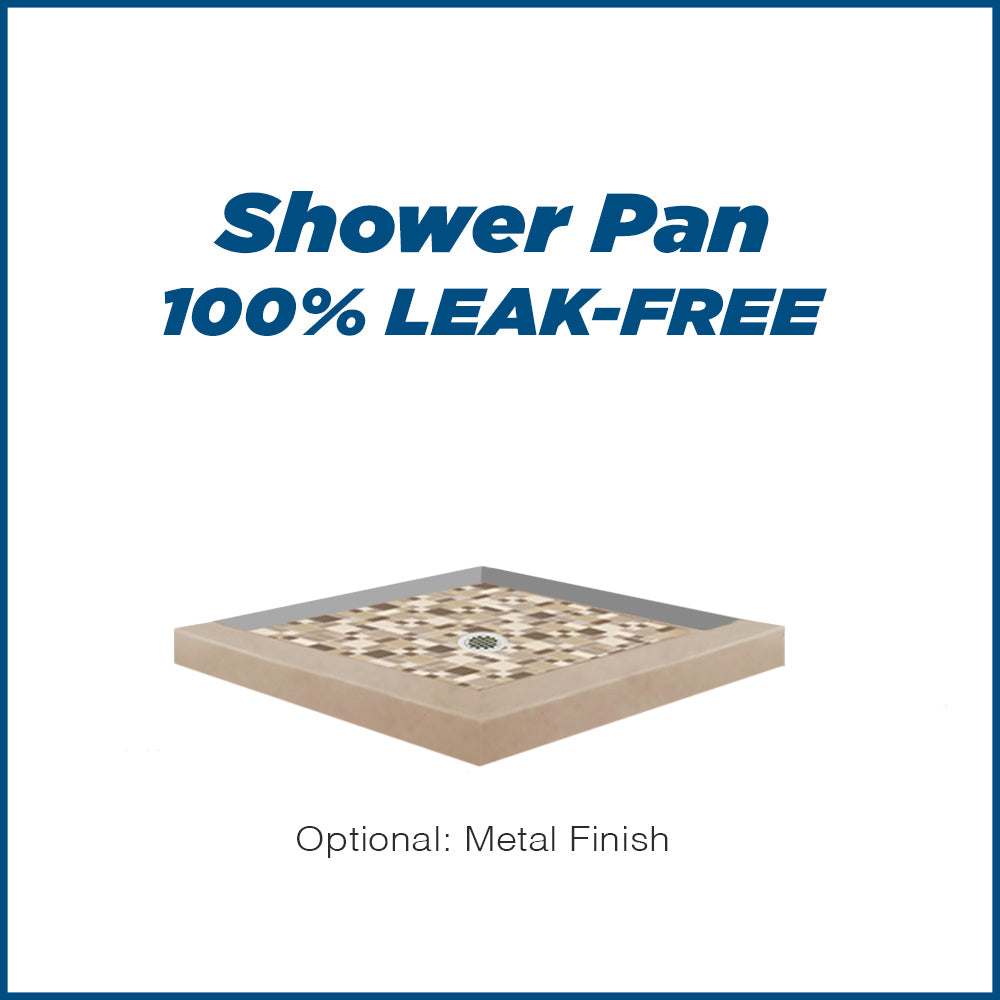 Corner Brown SUgar Sistine Stone & Tuscany Mosaic Accent Shower Remodel Kit