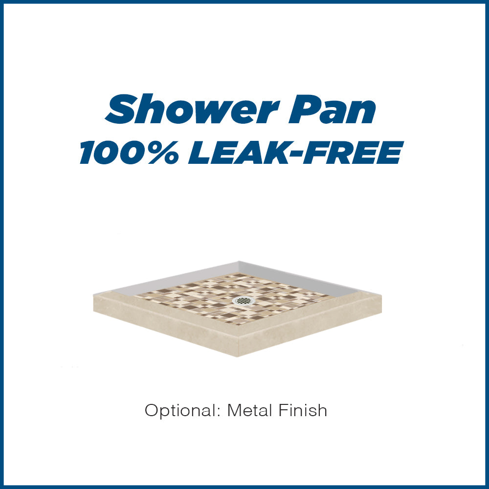 Corner Desert Sand Sistine Stone & Tuscany Mosaic Accent Shower Remodel Kit