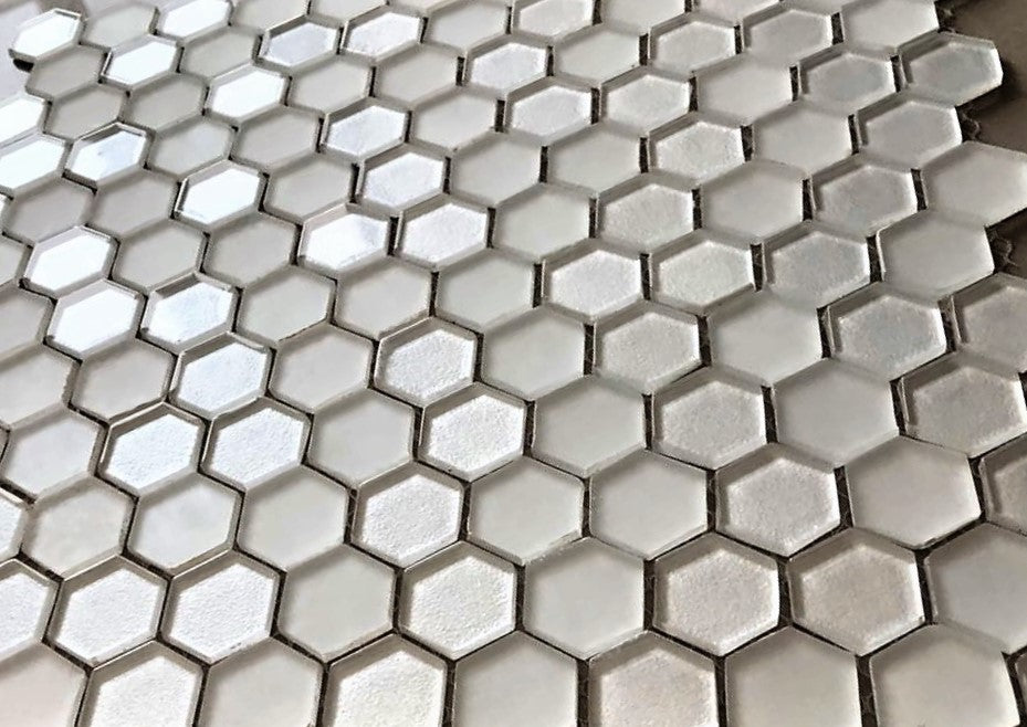 Hex Collection Mosaic Glass Tiles  Shower Detail - American Bath Factory