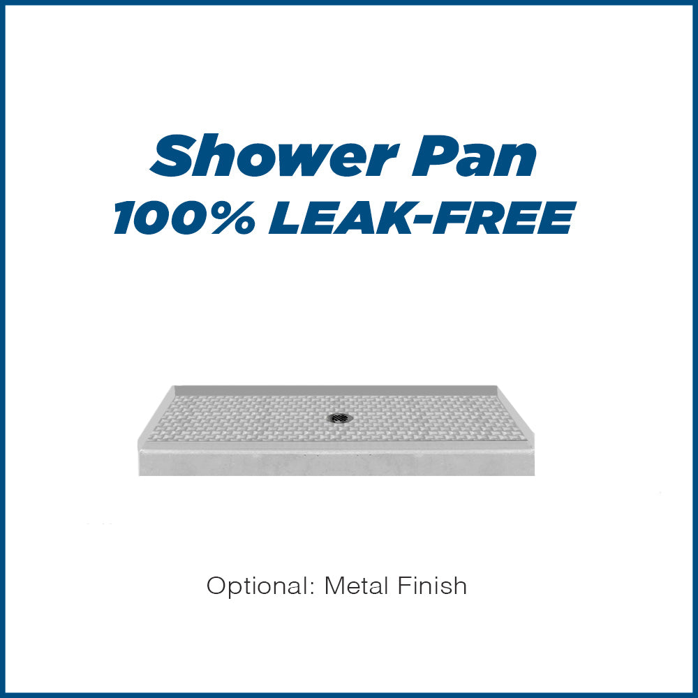 60" Alcove Portland Cement Sistine Stone & Jewel Stone Accent Shower Remodel Kit