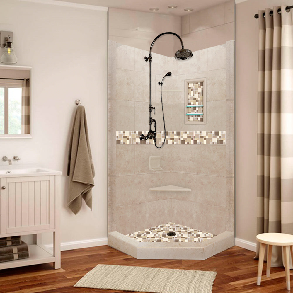 Custom Showers Your Way (Includes: Neo Corner Pan, Walls, Thresholds, and Optional Glass)
