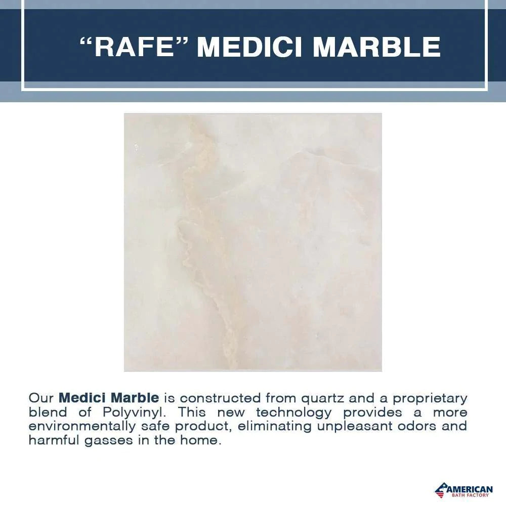 Special- Rafe Marble Alcove Shower Kit, with 3 Accent options (Liner Optional)