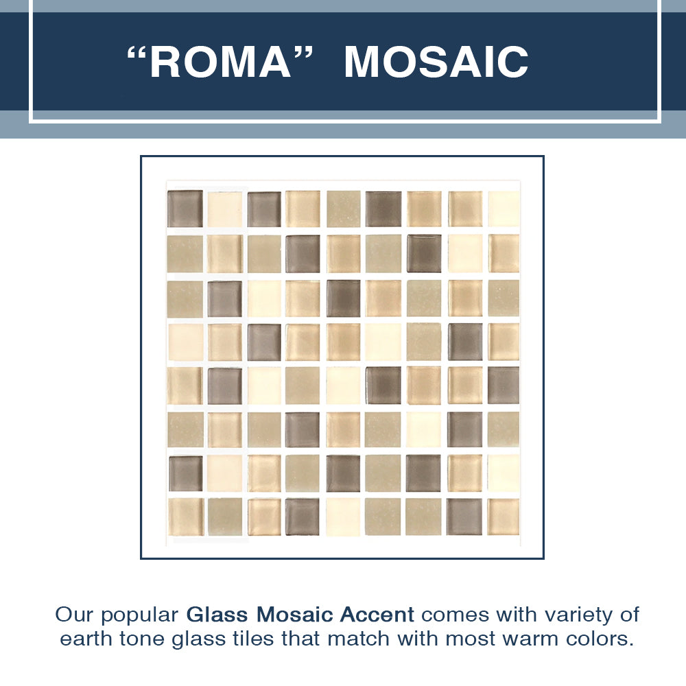 Freedom Rafe Marble Roma Mosaic Alcove Shower Enclosure Kit