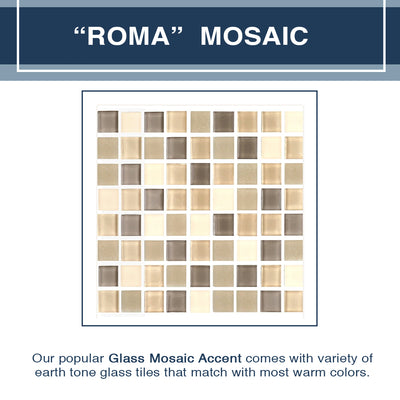 Freedom Rafe Marble Roma Mosaic Alcove Shower Enclosure Kit