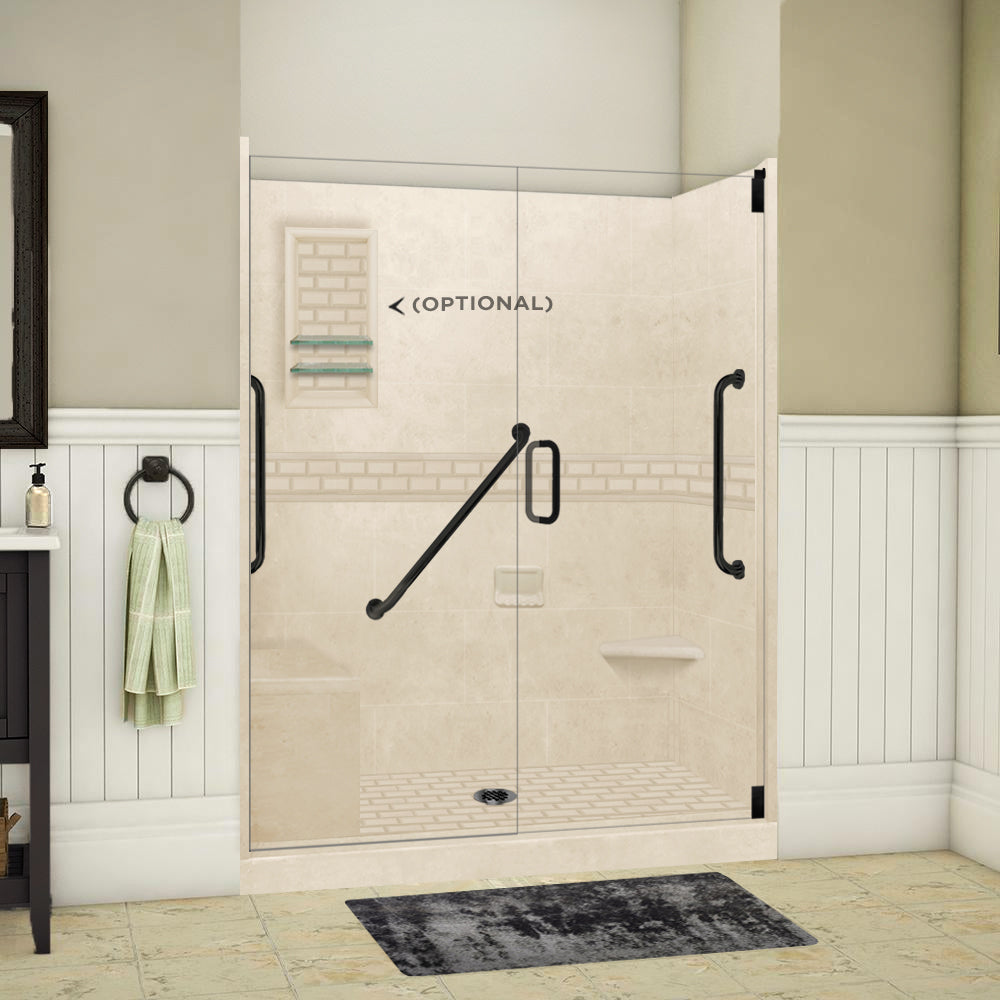 Freedom Subway Desert Sand 60" Alcove Shower Enclosure Kit