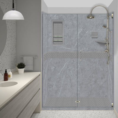 Sale Greo Marble with Mosiac Accent,  Alcove Shower Kit (save $1,350 was $2,849)