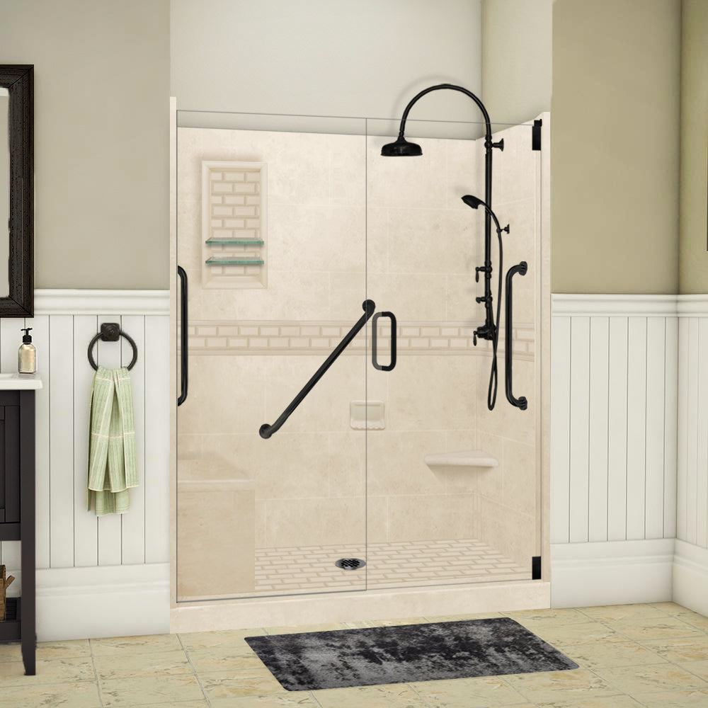Freedom Subway Desert Sand 60" Alcove Shower Enclosure Kit