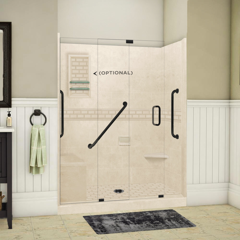 Freedom Subway Desert Sand 60" Alcove Shower Enclosure Kit