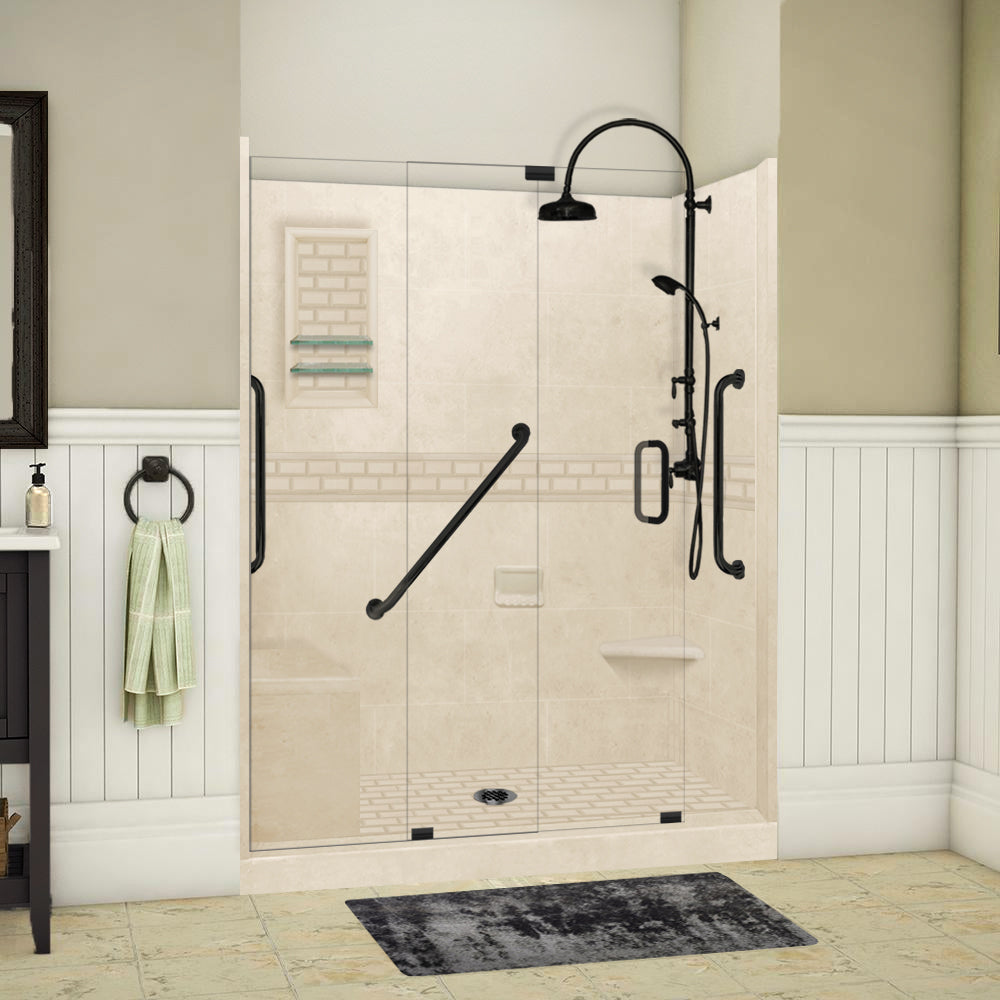Freedom Subway Desert Sand 60" Alcove Shower Enclosure Kit