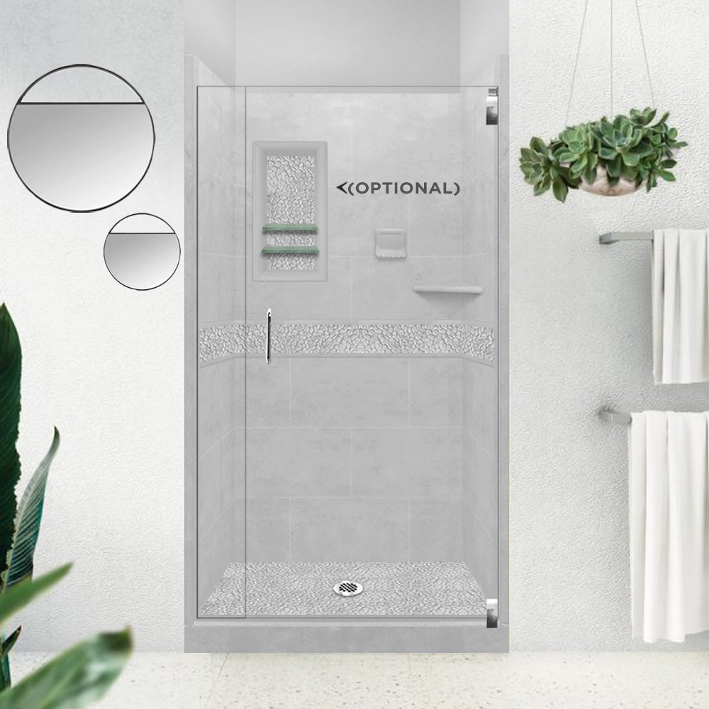 Pebble Portland Cement Small Alcove Shower Enclosure Kit