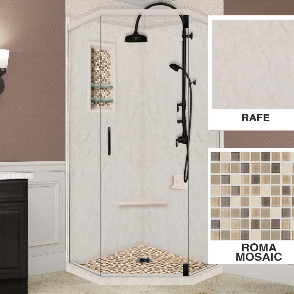 Rafe Marble Roma Mosaic Neo Shower Enclosure Kit