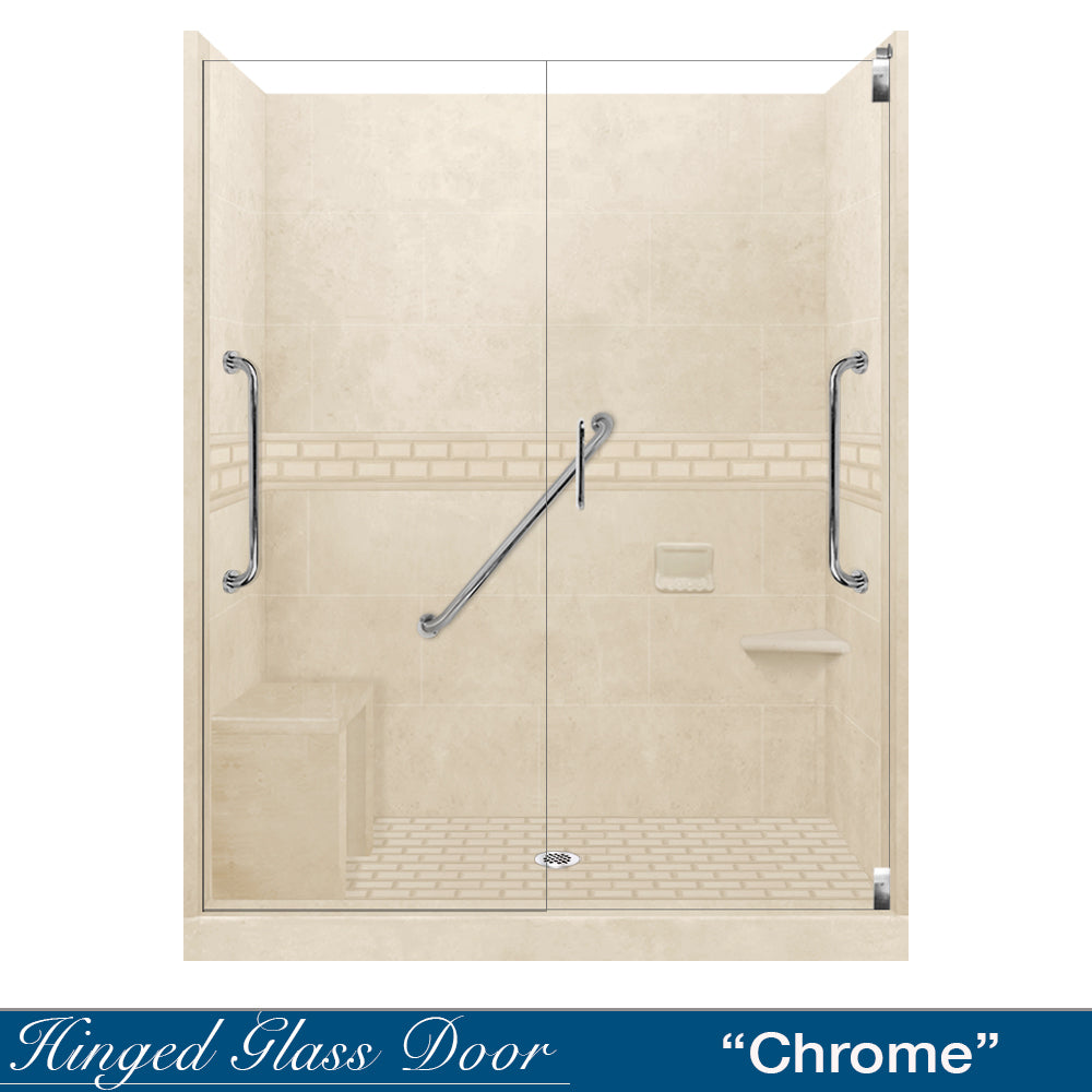Freedom Subway Desert Sand 60" Alcove Shower Enclosure Kit