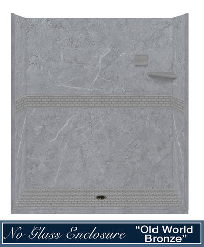 Sale Greo Marble with Mosiac Accent,  Alcove Shower Kit (save $1,350 was $2,849)