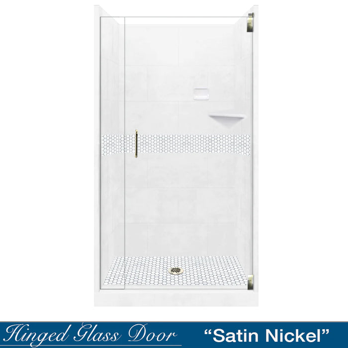 Small Alcove Shower Hex Mosaic Collection