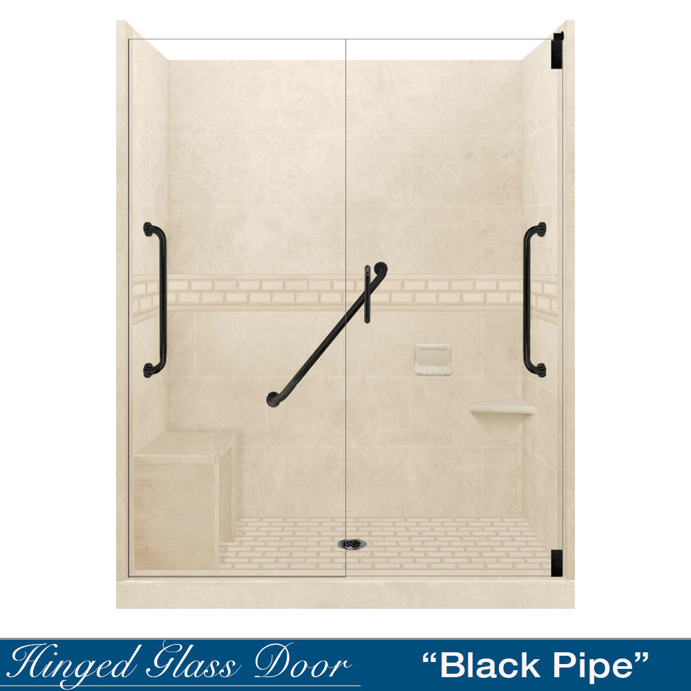 Freedom Subway Desert Sand 60" Alcove Shower Enclosure Kit