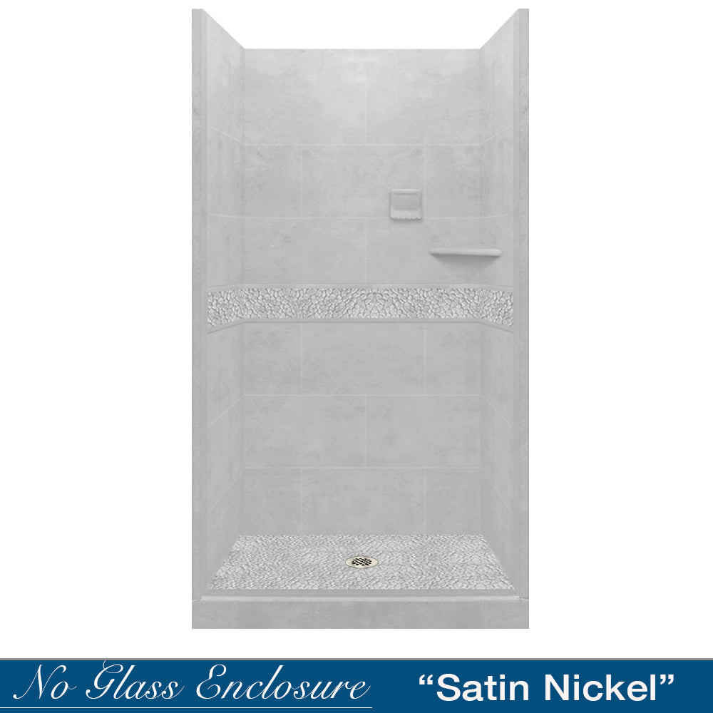 Pebble Portland Cement Small Alcove Shower Enclosure Kit