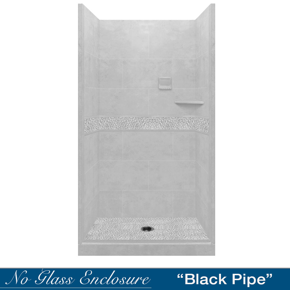 Pebble Portland Cement Small Alcove Shower Enclosure Kit