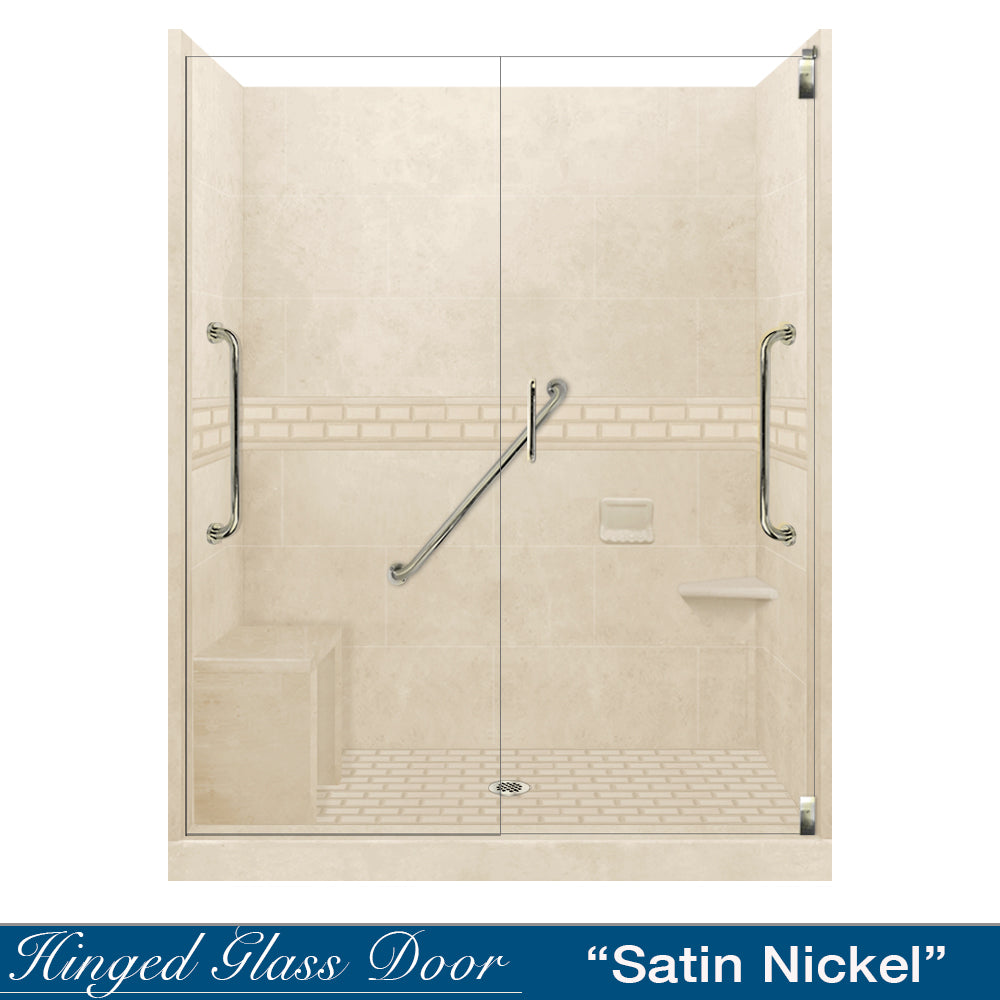Freedom Subway Desert Sand 60" Alcove Shower Enclosure Kit