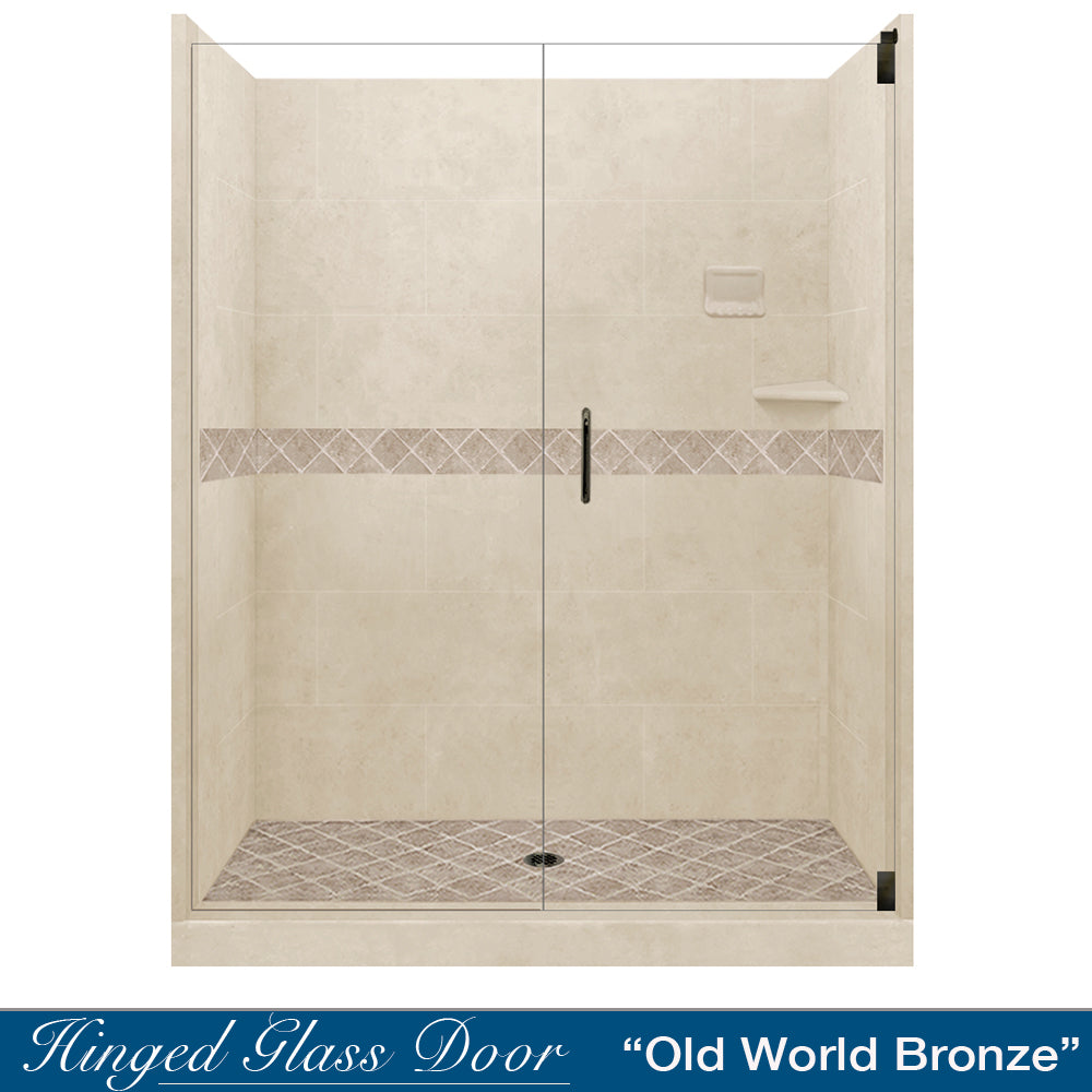 Diamond Desert Sand 60" Alcove Shower Kit  testing shower - American Bath Factory