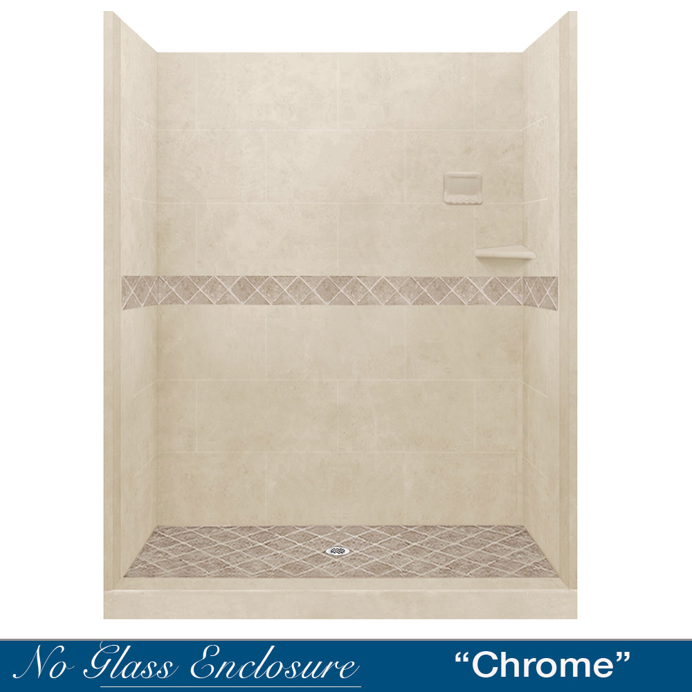 Diamond Desert Sand 60" Alcove Shower Kit  testing shower - American Bath Factory