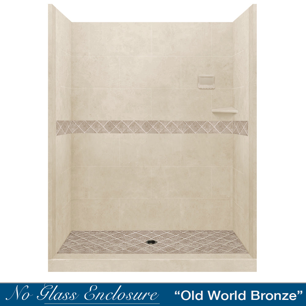 Diamond Desert Sand 60" Alcove Shower Kit  testing shower - American Bath Factory
