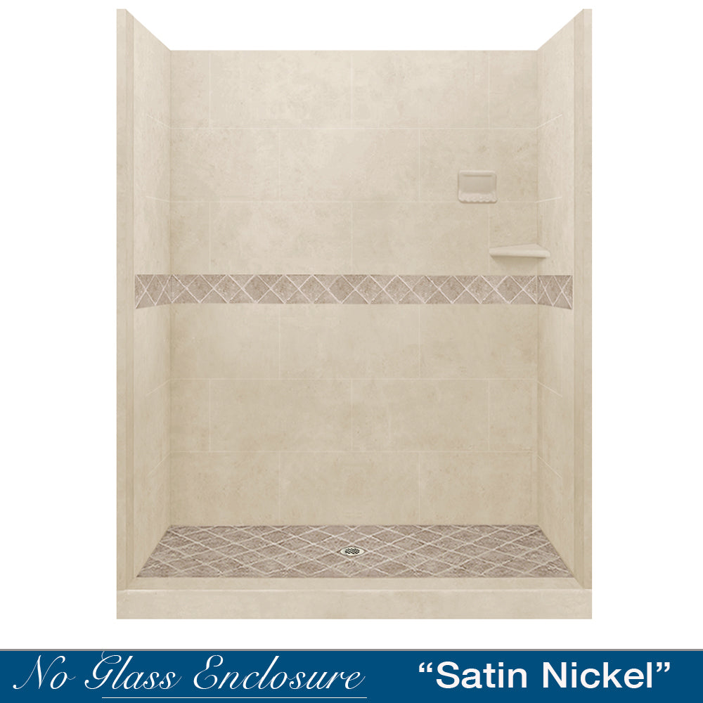 Diamond Desert Sand 60" Alcove Shower Kit  testing shower - American Bath Factory