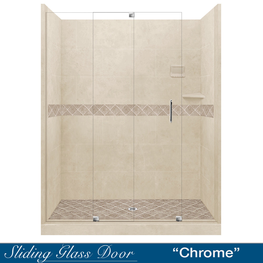 Diamond Desert Sand 60" Alcove Shower Kit  testing shower - American Bath Factory