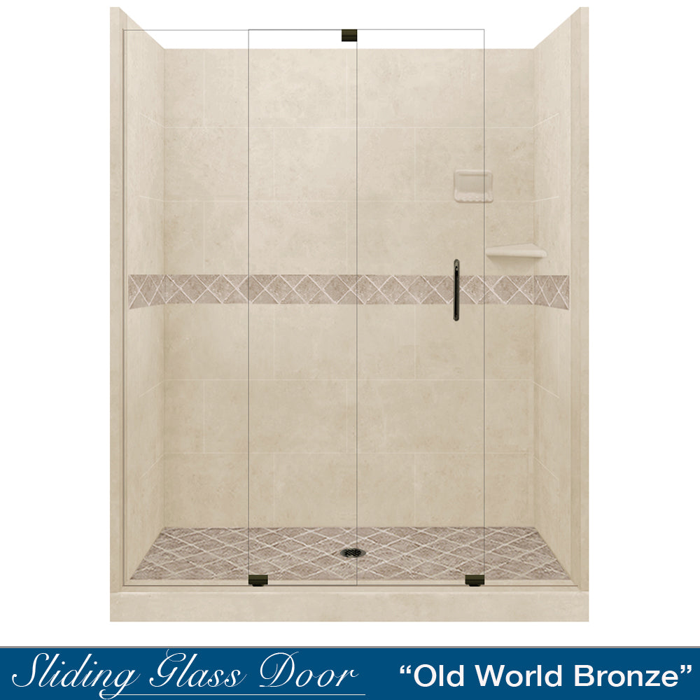 Diamond Desert Sand 60" Alcove Shower Kit  testing shower - American Bath Factory