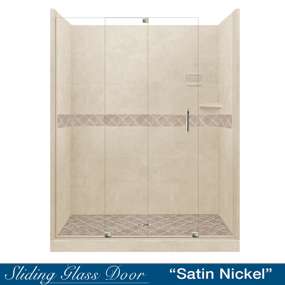 Diamond Desert Sand 60" Alcove Shower Kit  testing shower - American Bath Factory