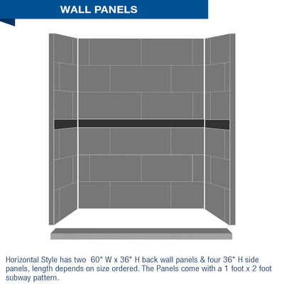 Del Mar Mosaic Natural Buff 60" Alcove Shower Kit  testing shower - American Bath Factory