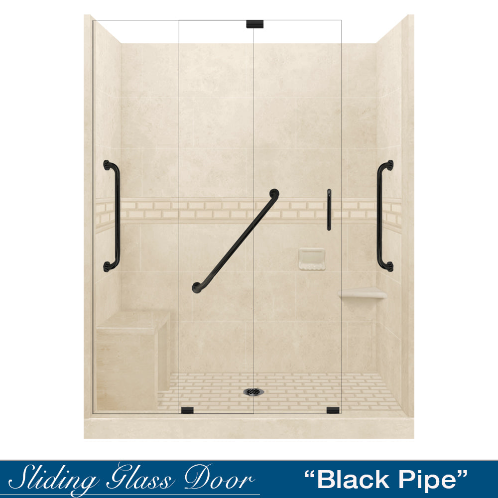 Freedom Subway Desert Sand 60" Alcove Shower Enclosure Kit