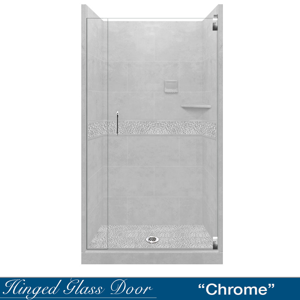Pebble Portland Cement Small Alcove Shower Enclosure Kit