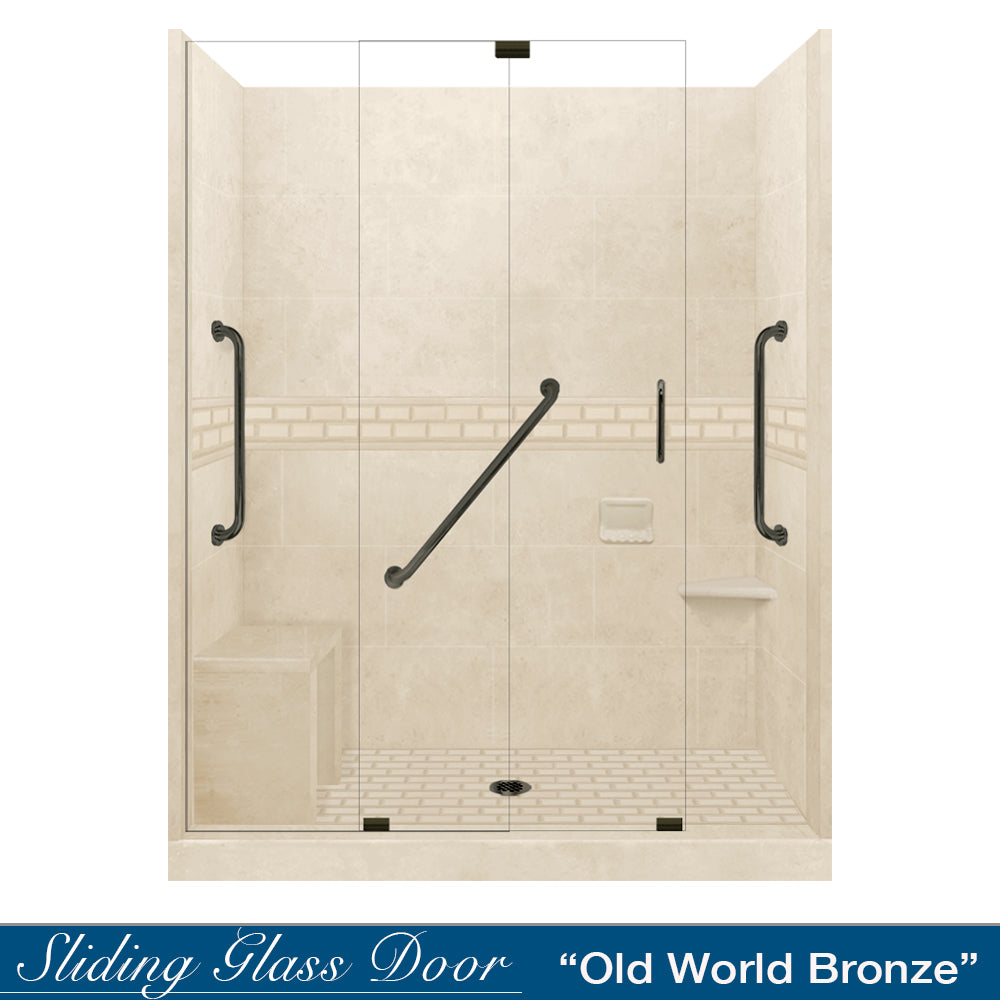 Freedom Subway Desert Sand 60" Alcove Shower Enclosure Kit