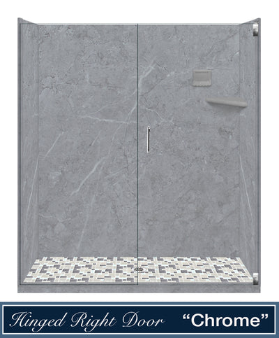 Sale Greo Marble with Mosiac Accent,  Alcove Shower Kit (save $1,350 was $2,849)