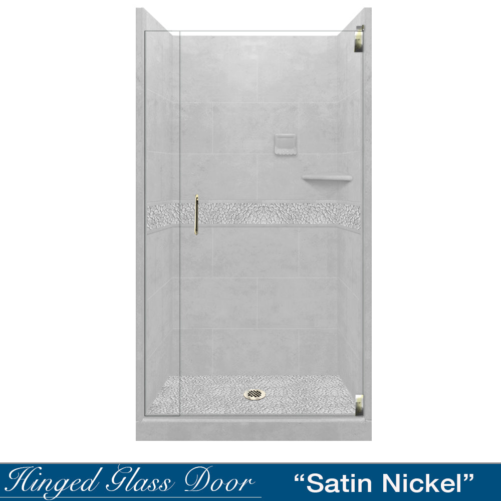 Pebble Portland Cement Small Alcove Shower Enclosure Kit