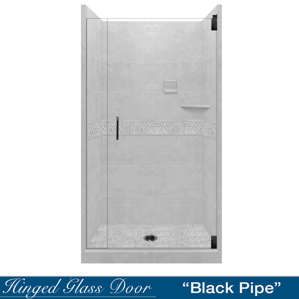 Pebble Portland Cement Small Alcove Shower Enclosure Kit