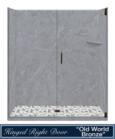 Sale Greo Marble with Mosiac Accent,  Alcove Shower Kit (save $1,350 was $2,849)