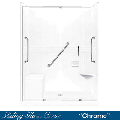 ABFSPECIAL-Subway Natural Buff 60" Alcove Stone Shower Kit