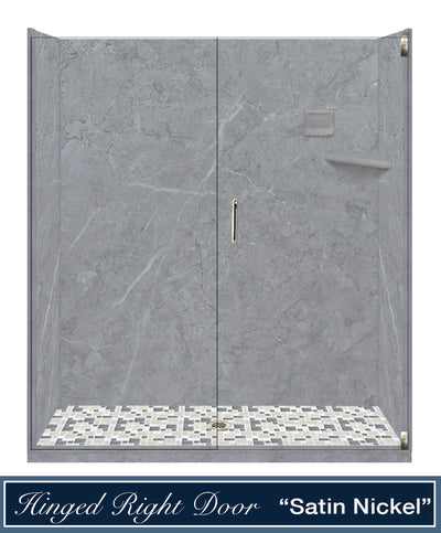 Sale Greo Marble with Mosiac Accent,  Alcove Shower Kit (save $1,350 was $2,849)