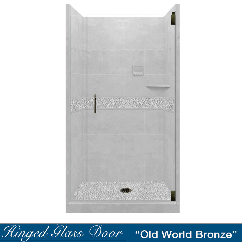 Pebble Portland Cement Small Alcove Shower Enclosure Kit