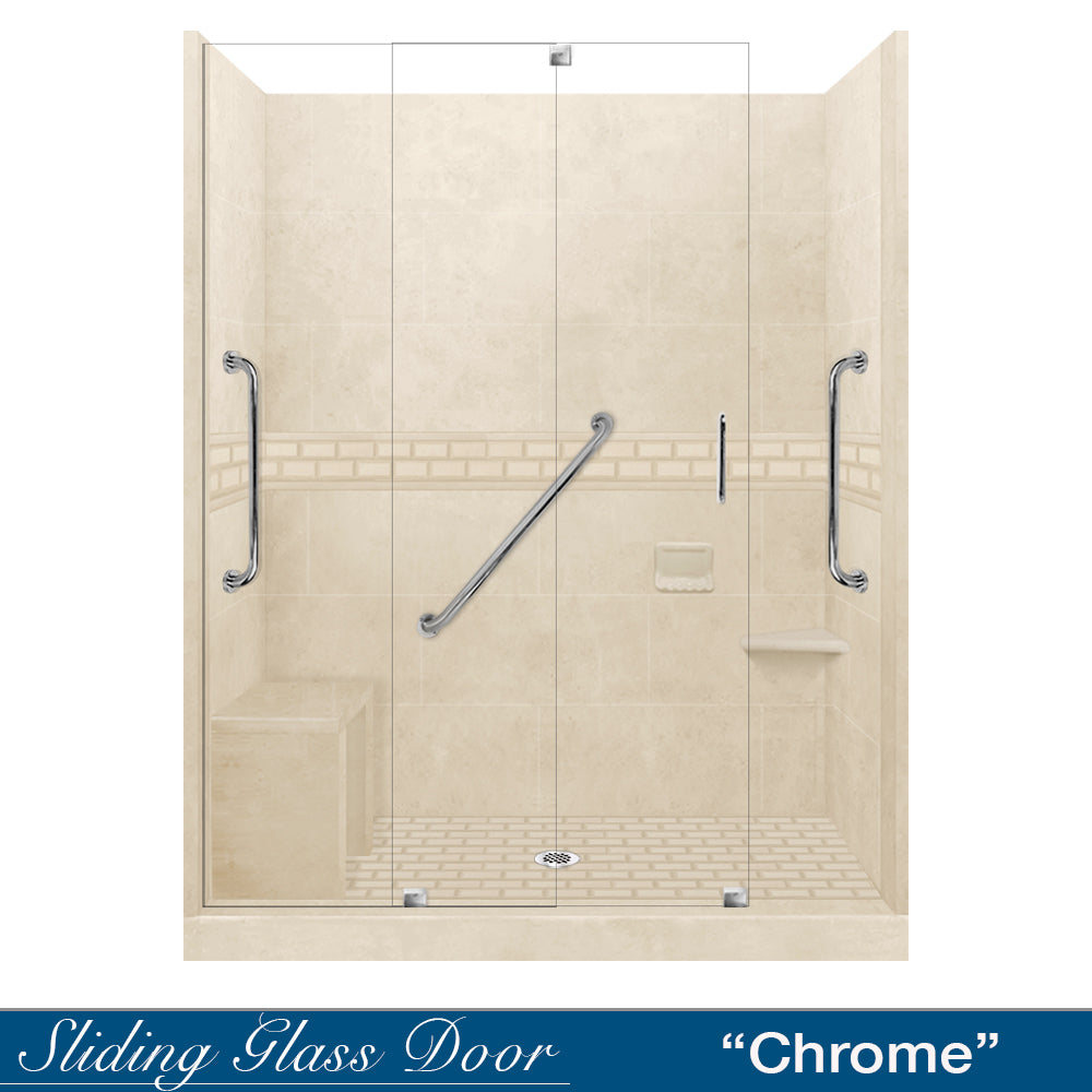 Freedom Subway Desert Sand 60" Alcove Shower Enclosure Kit