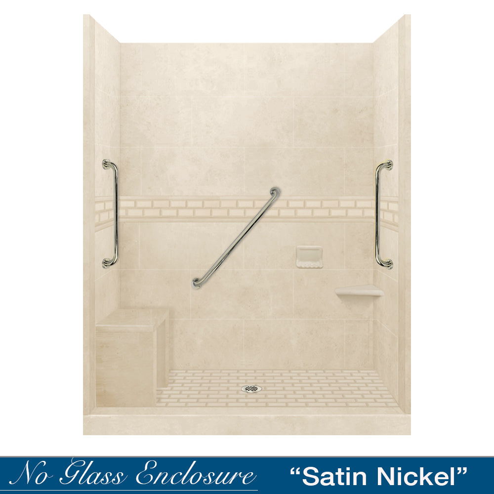 Freedom Subway Desert Sand 60" Alcove Shower Enclosure Kit