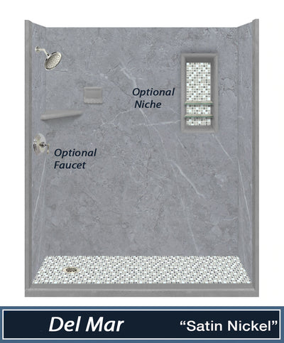 Sale Greo Marble with Mosiac Accent,  Alcove Shower Kit (save $1,350 was $2,849)